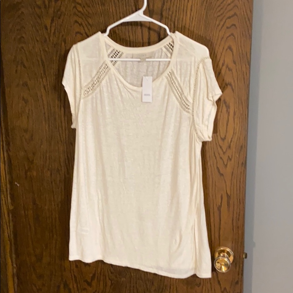 White/cream top from Loft